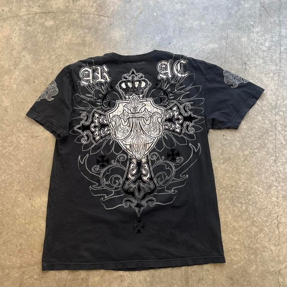 Y2k Archaic Saints & Sinners Cross Shirt Size 2XL - Picture 2 of 4